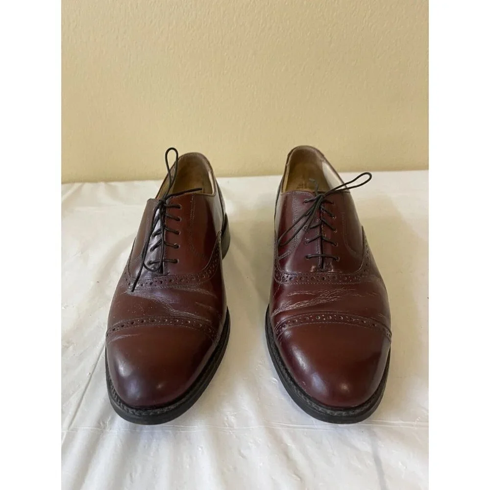 Bostonian Crown Windsor Mens Lace Up Dress Shoes Brown 8.5 D  Italy